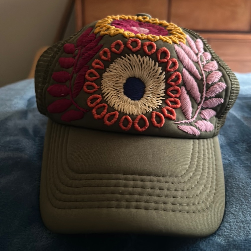 Hand embroidered baseball, cap